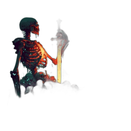 sword, staff, robot, weapon, pixel art, concept art, fantasy art, 3d render transparent PNG cut-out