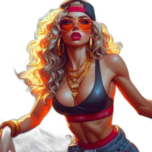 comic book art, concept art, fantasy art, photorealistic, neon lights, fire, red, neon transparent PNG cut-out