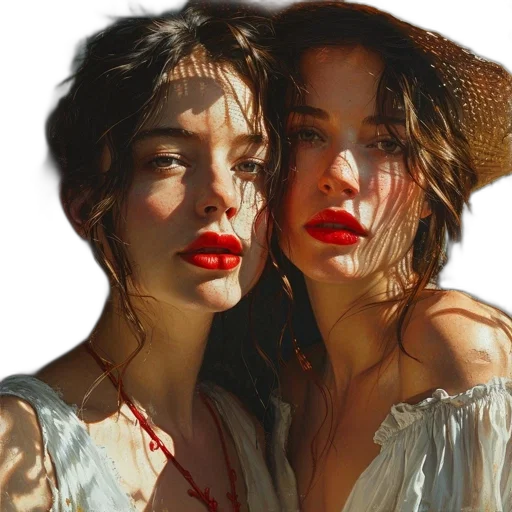 jewelry, face, hat, dress, photorealistic, oil painting, concept art, fantasy art transparent PNG cut-out