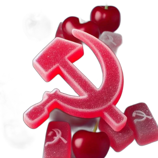 weapon, food, staff, hat, 3d render, vaporwave, red, image transparent PNG cut-out