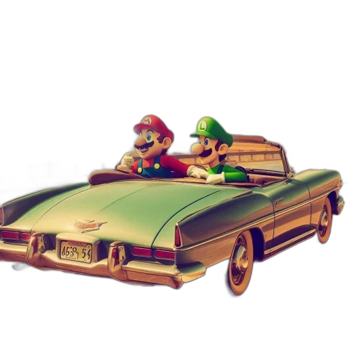 car, weapon, concept art, 3d render, green, mario, luigi, ride transparent PNG cut-out