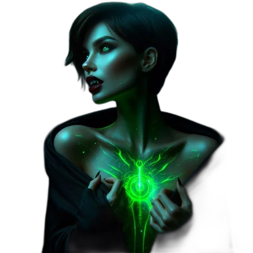 jewelry, staff, cyberpunk, fantasy art, concept art, pixel art, neon lights, green transparent PNG cut-out