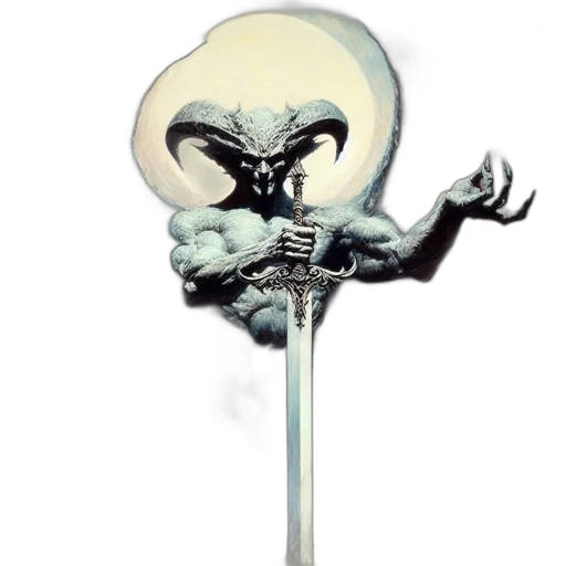 staff, sword, weapon, mask, concept art, 3d render, dramatic, illustration transparent PNG cut-out