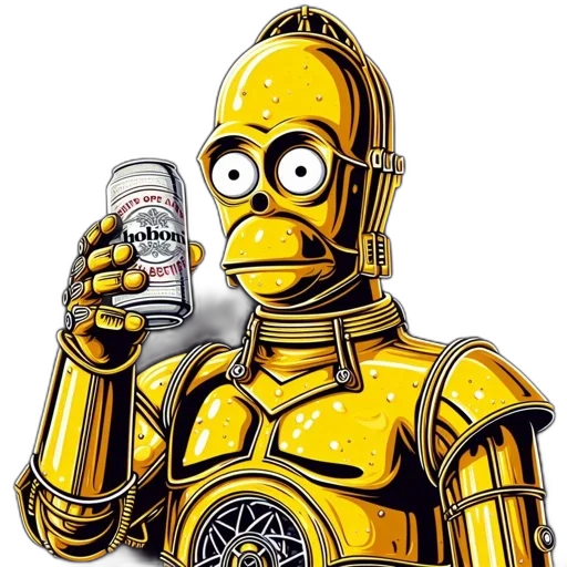 robot, comic book art, cartoon, concept art, pixel art, stylized, illustrations, homer transparent PNG cut-out