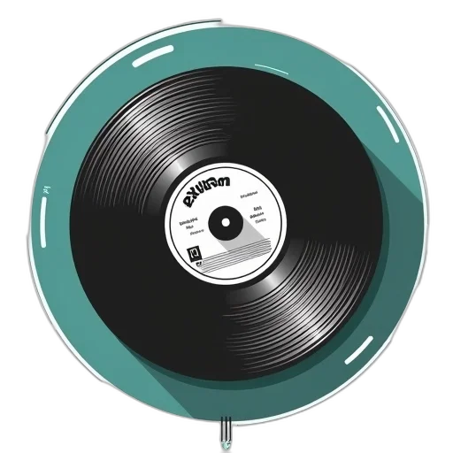 weapon, 3d render, stylized, illustration, vinyl, record, large, circular transparent PNG cut-out