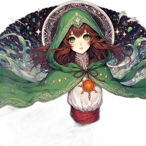 crown, dress, mask, fantasy art, concept art, watercolor, pixel art, green transparent PNG cut-out