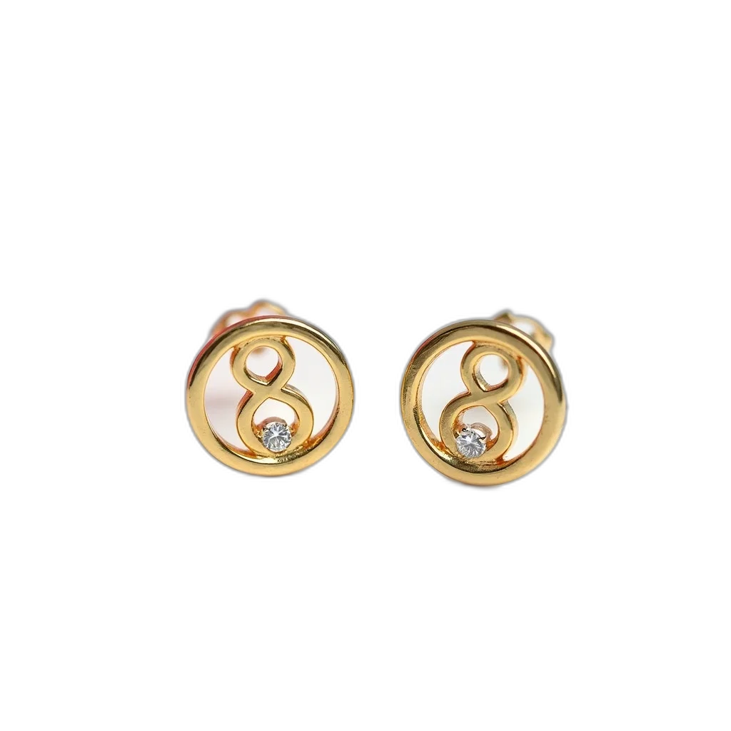 jewelry, crown, pair, gold, earrings, circular, design, diamond transparent PNG cut-out