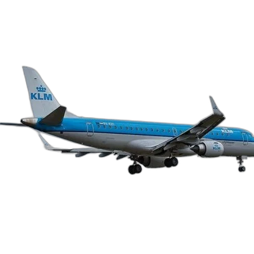 staff, klm, airplane, captured, mid-flight, against, cloudy, sky transparent PNG cut-out