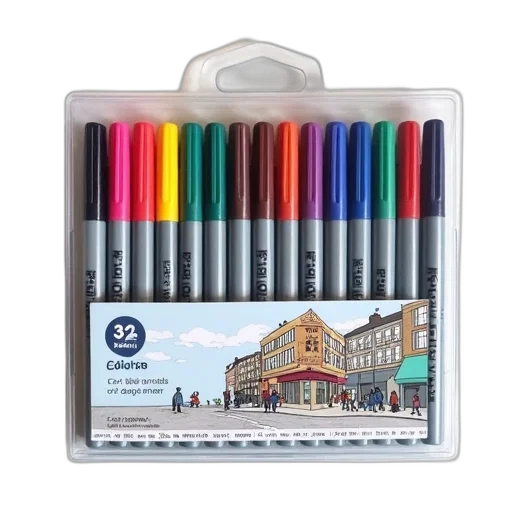 colorful, monochrome, neon, set, double-ended, markers, various, colors transparent PNG cut-out