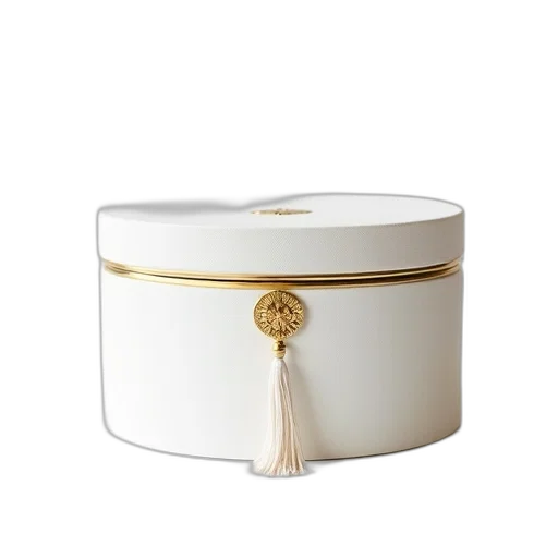 crown, jewelry, golden, white, gold, ornate, box, tassel transparent PNG cut-out