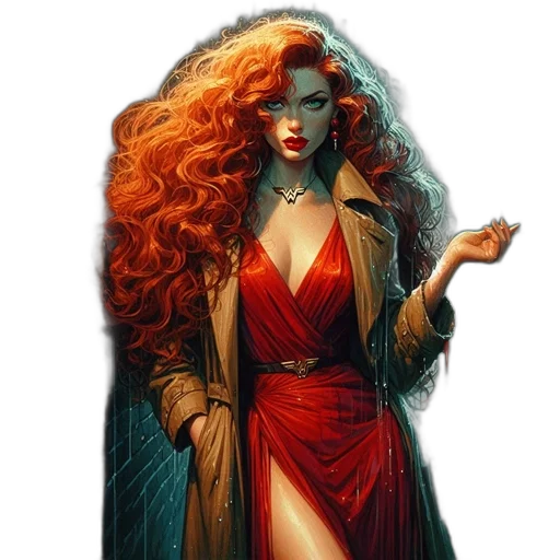 dress, jewelry, fantasy art, comic book art, concept art, photorealistic, fire, red transparent PNG cut-out