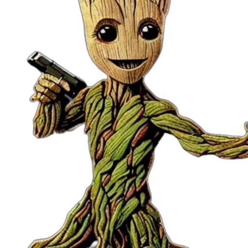 staff, creature, tree, robot, comic book art, concept art, pixel art, 3d render transparent PNG cut-out