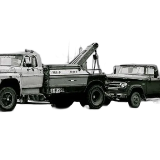 weapon, concept art, black, white, photo, tow, truck, towing transparent PNG cut-out