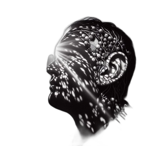 hair, face, mask, crown, 3d render, cyberpunk, photorealistic, concept art transparent PNG cut-out