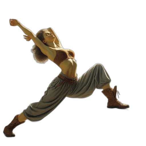 staff, sword, 3d render, concept art, photorealistic, woman, clad, earth transparent PNG cut-out