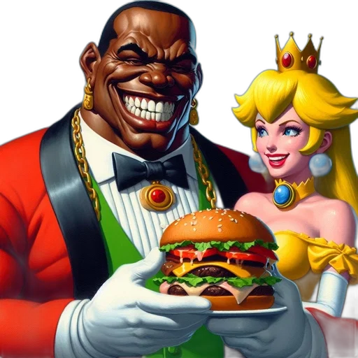 food, concept art, comic book art, pixel art, photorealistic, two, animated, characters transparent PNG cut-out