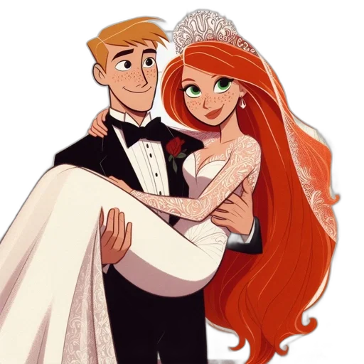 crown, dress, cartoon, concept art, comic book art, fantasy art, picture, bride transparent PNG cut-out