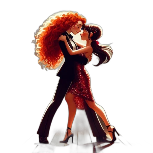 hair, concept art, comic book art, cartoon, photorealistic, fire, two, female transparent PNG cut-out