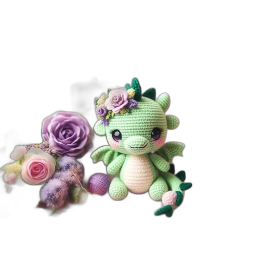 dragon, creature, flower, robot, 3d render, pixel art, concept art, fantasy art transparent PNG cut-out