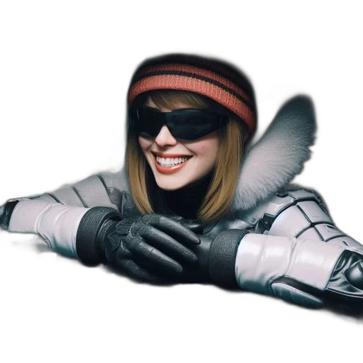 weapon, hat, mask, jacket, concept art, photorealistic, 3d render, comic book art transparent PNG cut-out