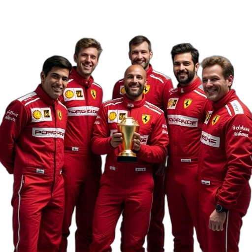 staff, car, porsche, team transparent PNG cut-out