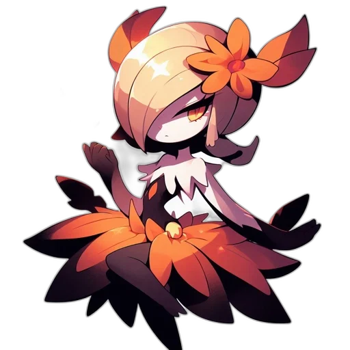 flower, creature, crown, staff, pixel art, concept art, fantasy art, watercolor transparent PNG cut-out