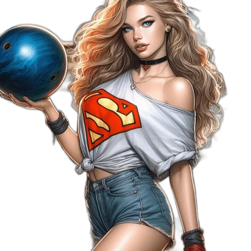 comic book art, fantasy art, cartoon, photorealistic, young, woman, blonde, hair transparent PNG cut-out