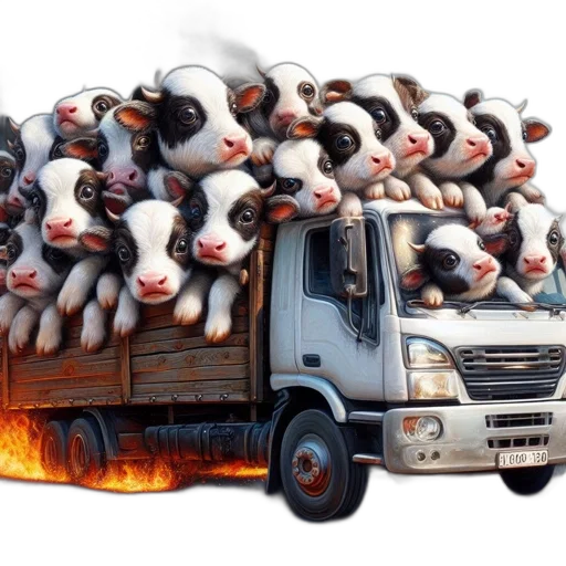 car, animal, food, weapon, concept art, photorealistic, fire, truck transparent PNG cut-out
