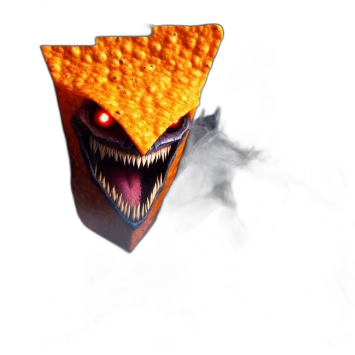 mask, hat, food, creature, 3d render, concept art, photorealistic, fire transparent PNG cut-out