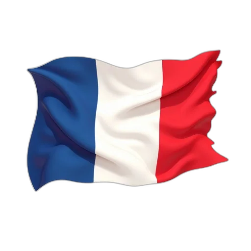 stylized, illustration, french, flag, white, background, features, three transparent PNG cut-out
