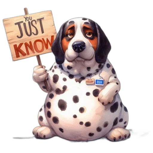 animal, cartoon, illustration, features, dalmatian-like, dog, named, buddy transparent PNG cut-out