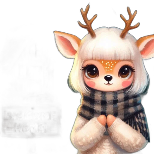 creature, animal, concept art, fantasy art, 3d render, watercolor, snow, serene transparent PNG cut-out