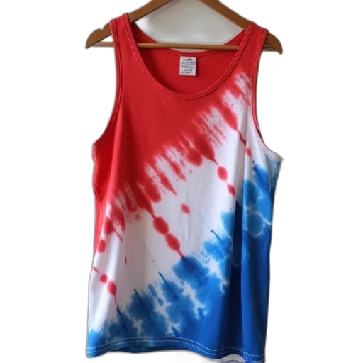 dress, red, white, blue, tie, dye, tank, top transparent PNG cut-out