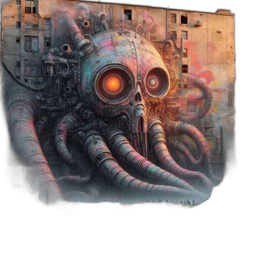 robot, mask, creature, face, cyberpunk, concept art, fantasy art, comic book art transparent PNG cut-out