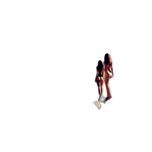creature, hair, dress, shoes, pixel art, 3d render, concept art, vaporwave transparent PNG cut-out