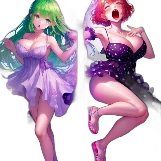 dress, concept art, fantasy art, pixel art, anime, pastel, green, neon transparent PNG cut-out