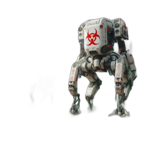 robot, weapon, creature, animal, concept art, 3d render, pixel art, fantasy art transparent PNG cut-out