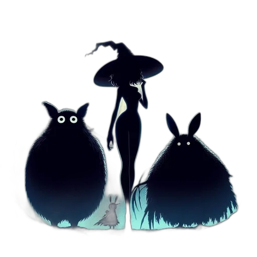 dress, creature, hat, concept art, fantasy art, watercolor, cartoon, neon lights transparent PNG cut-out
