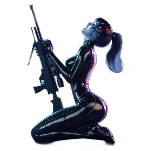 weapon, robot, staff, animal, concept art, cyberpunk, pixel art, 3d render transparent PNG cut-out