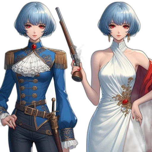 staff, concept art, fantasy art, anime, pixel art, blue, monochrome, red transparent PNG cut-out