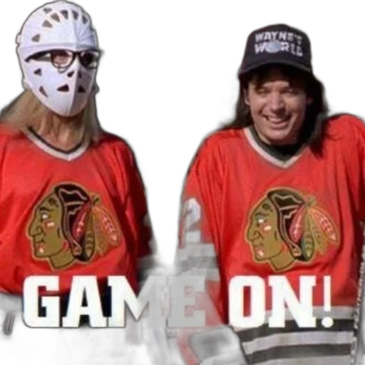 two, individuals, chicago, blackhawks, jerseys, text, game, prominently transparent PNG cut-out