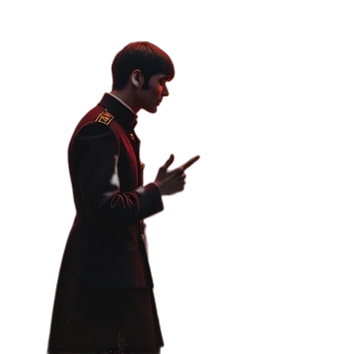 jacket, staff, crown, face transparent PNG cut-out