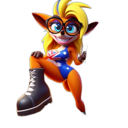 staff, animal, shoes, 3d render, concept art, cartoon, fantasy art, animated transparent PNG cut-out