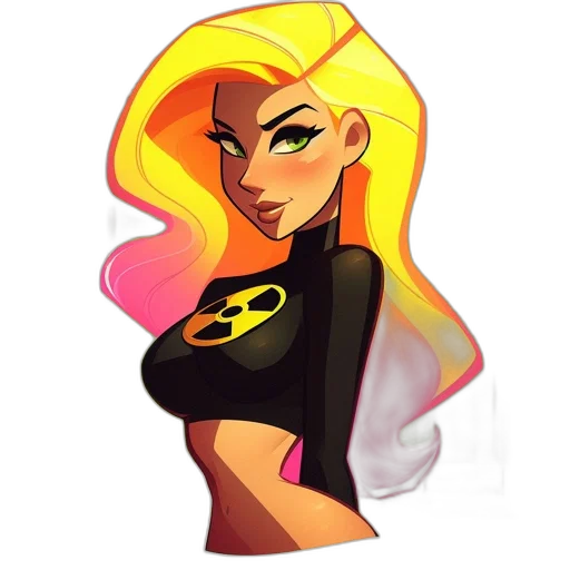 dress, comic book art, cartoon, concept art, pixel art, neon, golden, colorful transparent PNG cut-out