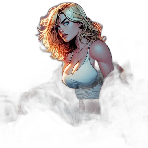 comic book art, concept art, fantasy art, watercolor, neon lights, fog, fire, pastel transparent PNG cut-out