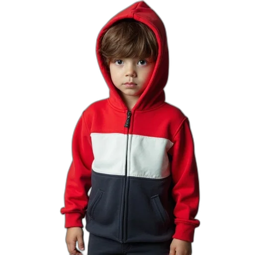 jacket, photorealistic, red, boys transparent PNG cut-out