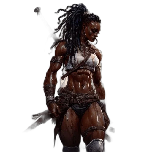concept art, fantasy art, comic book art, pixel art, armored, female, warrior, stands transparent PNG cut-out