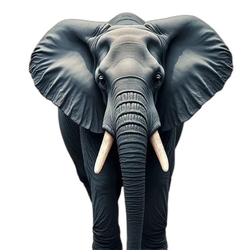 animal, creature, hat, umbrella, photorealistic, concept art, 3d render, elephant transparent PNG cut-out