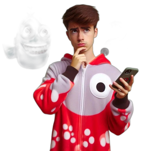 jacket, creature, animal, concept art, 3d render, cartoon, young, man transparent PNG cut-out