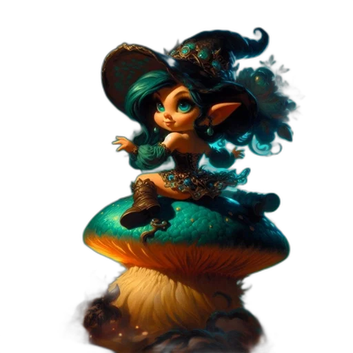 staff, dress, hat, crown, concept art, fantasy art, 3d render, oil painting transparent PNG cut-out